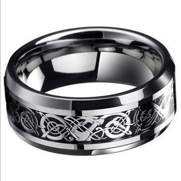 💎 Stainless steel Celtic dragon ring - Picture 1 of 4